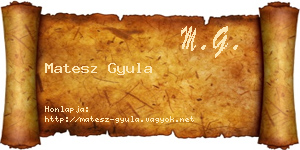 Matesz Gyula névjegykártya