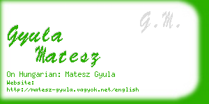 gyula matesz business card